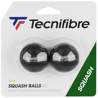 Tecnifibre Squash Balls Single Yellow Dot Pack Of Two