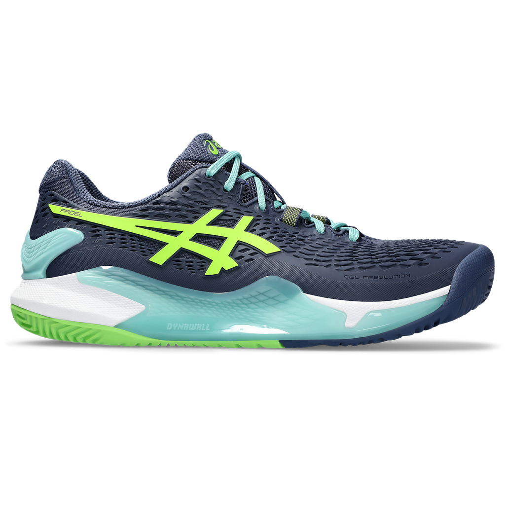 Asics Men's Gel Resolution 9 Padel Shoes Thunder Blue Electric Lime