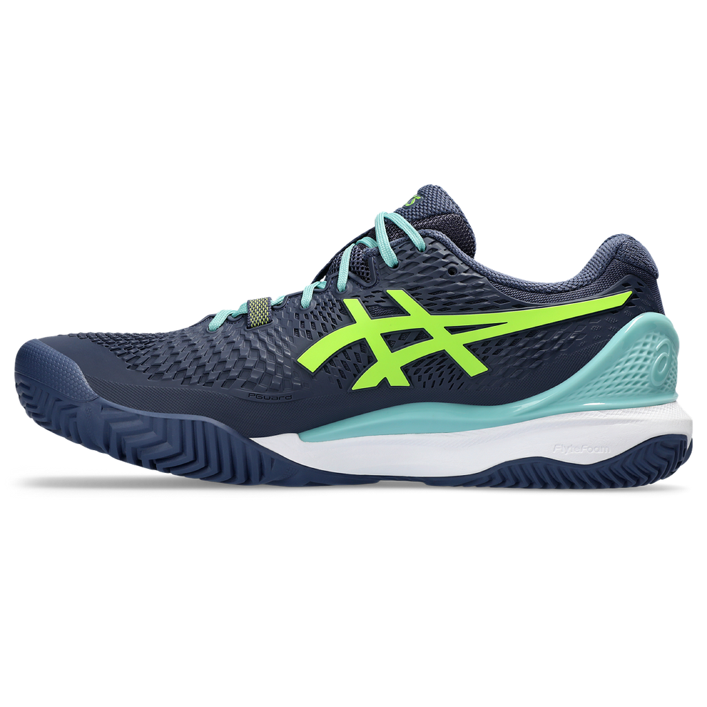 Asics Men's Gel Resolution 9 Padel Shoes Thunder Blue Electric Lime