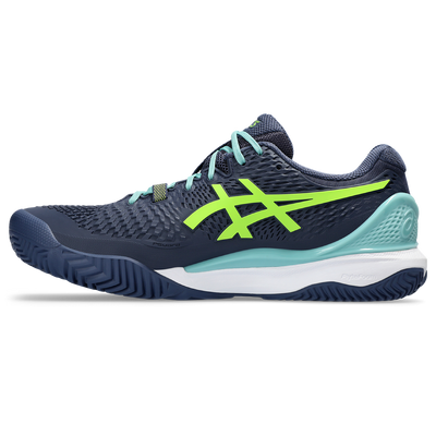 Asics Men's Gel Resolution 9 Padel Shoes Thunder Blue Electric Lime