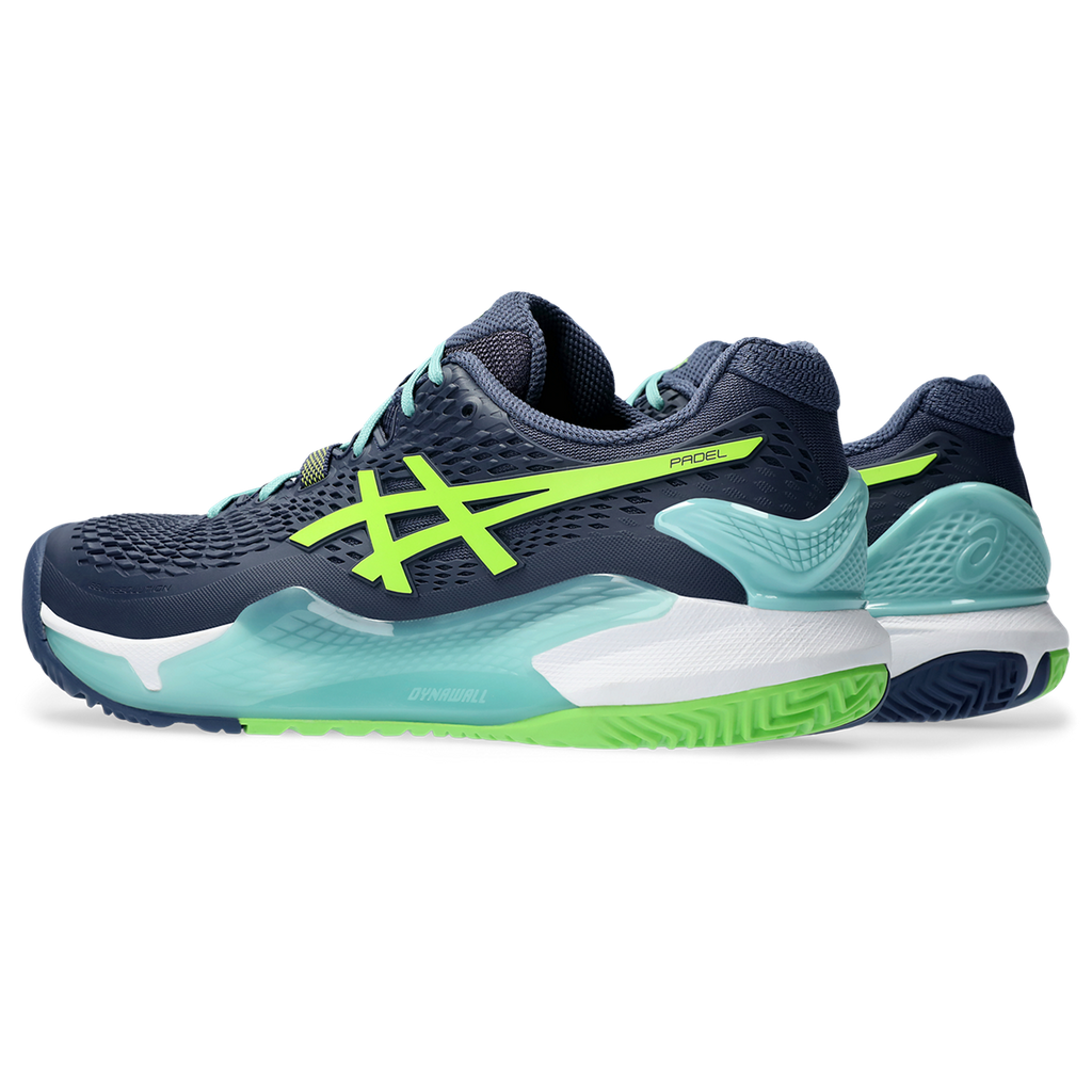 Asics Men's Gel Resolution 9 Padel Shoes Thunder Blue Electric Lime