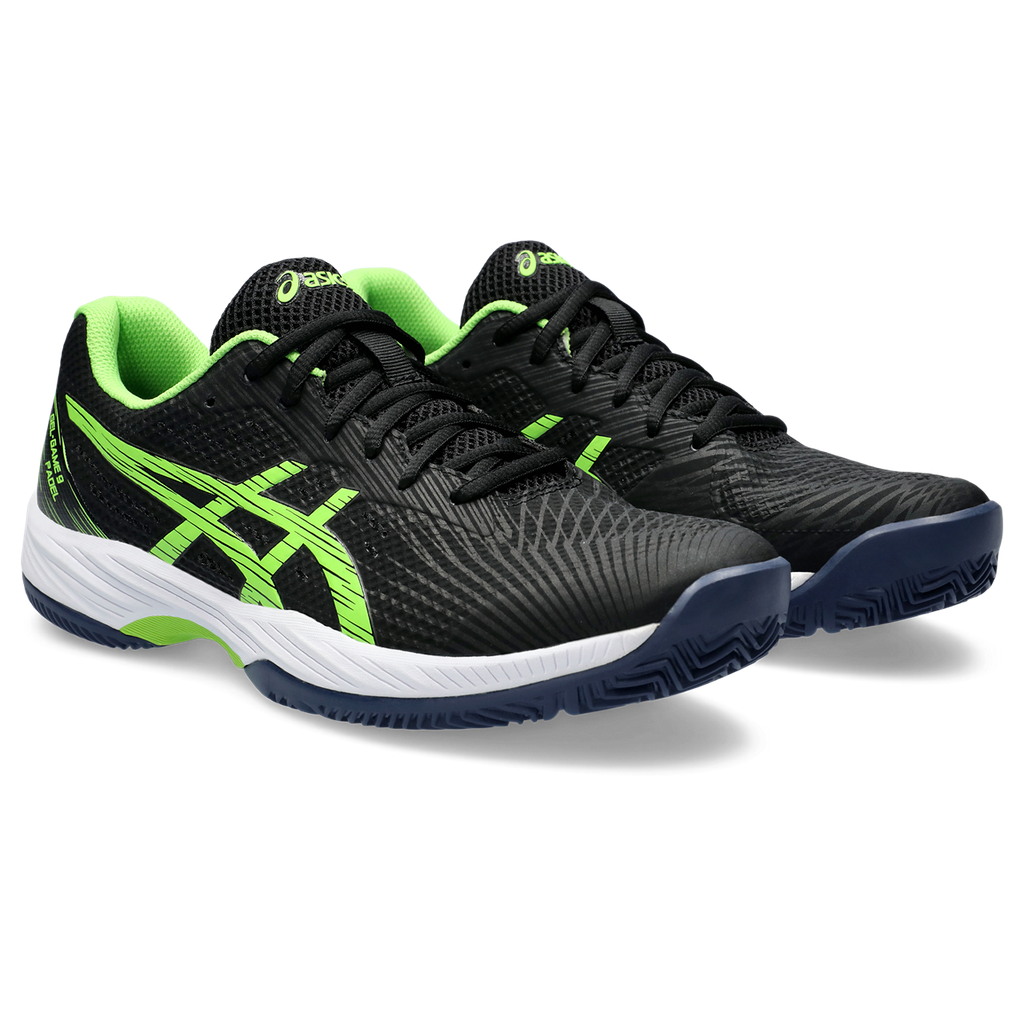 Asics Men s Gel Game 9 Padel Shoes Black Electric Lime