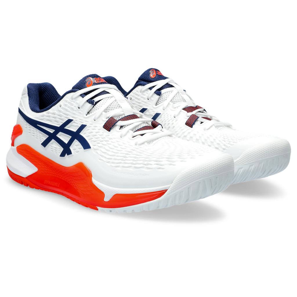 Asics Men's Gel Resolution 9 Tennis Shoes White Blue Expanse