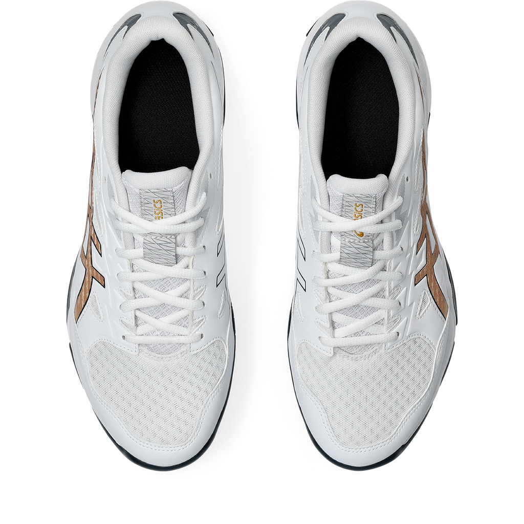 Asics Men's Gel Rocket 11 Indoor Court Shoes White Pure Gold