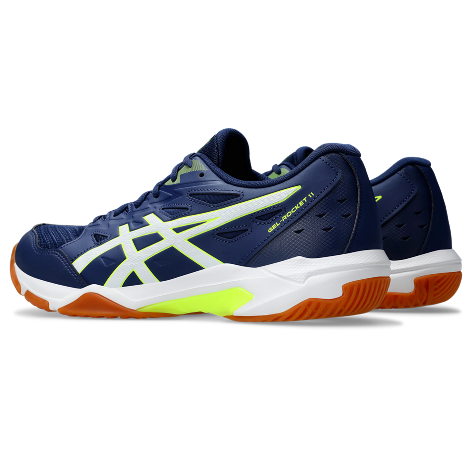 Asics Men's Gel Rocket 11 Indoor Court Shoes Blue Expanse Safety Yellow