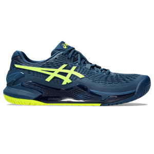 Asics Men's Gel Resolution 9 Tennis Shoes Mako Blue Safety Yellow