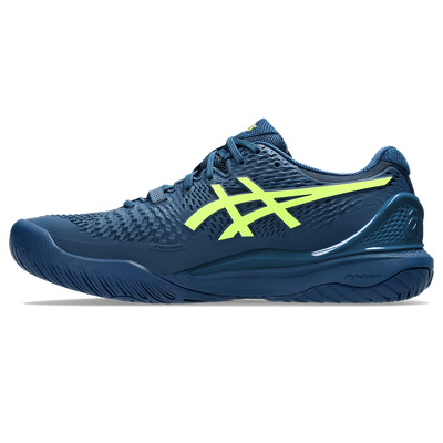 Asics Men's Gel Resolution 9 Tennis Shoes Mako Blue Safety Yellow