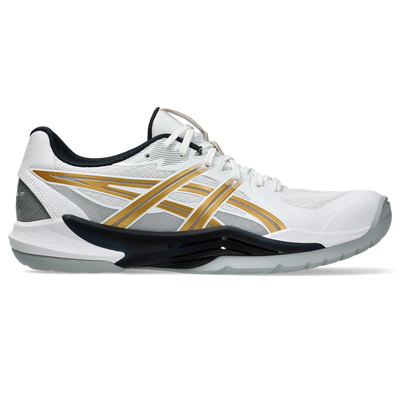 Asics Men's Powerbreak FF Indoor Court Shoes White Rich Gold