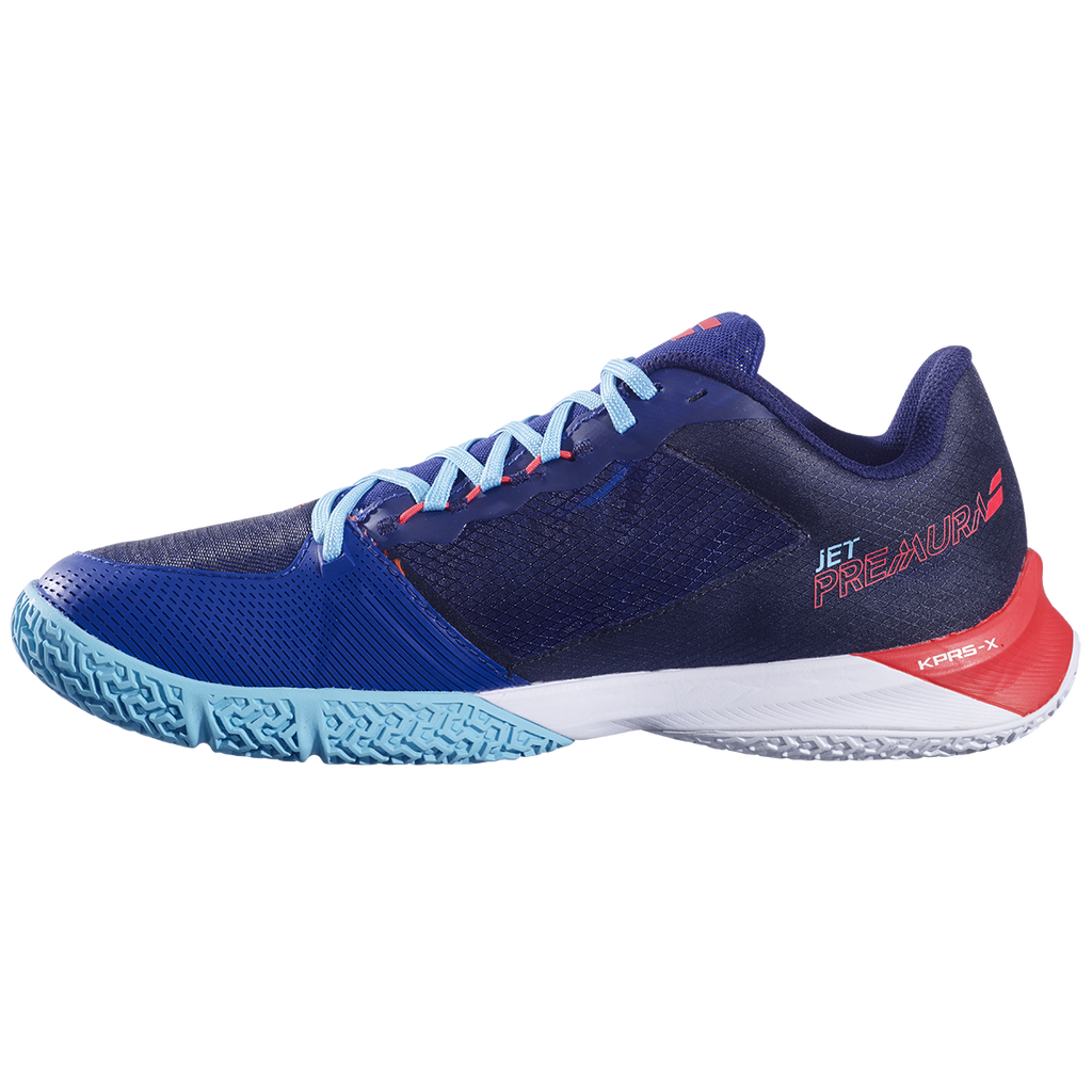 Babolat Men's Jet Premura 2 Padel Shoes Blue Poppy Red