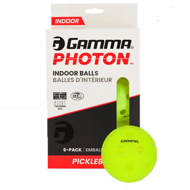 Gamma Photon Pickleball Indoor Ball - 6 Pack Yellow