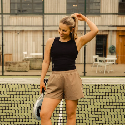 Cuera Women's On Court Cropped Tank Top Black