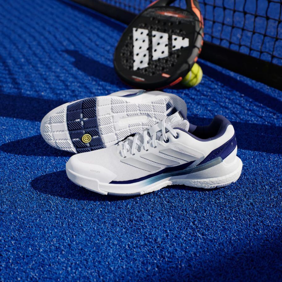 Adidas Men's Crazyquick Boost Padel Shoes White Dark Blue