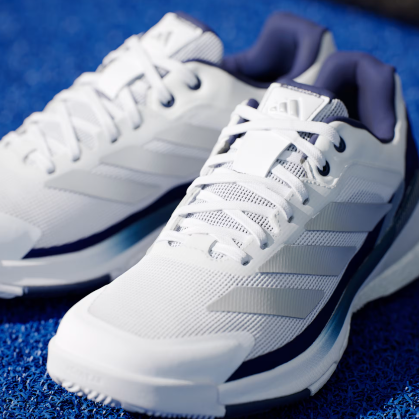 Adidas Men's Crazyquick Boost Padel Shoes White Dark Blue