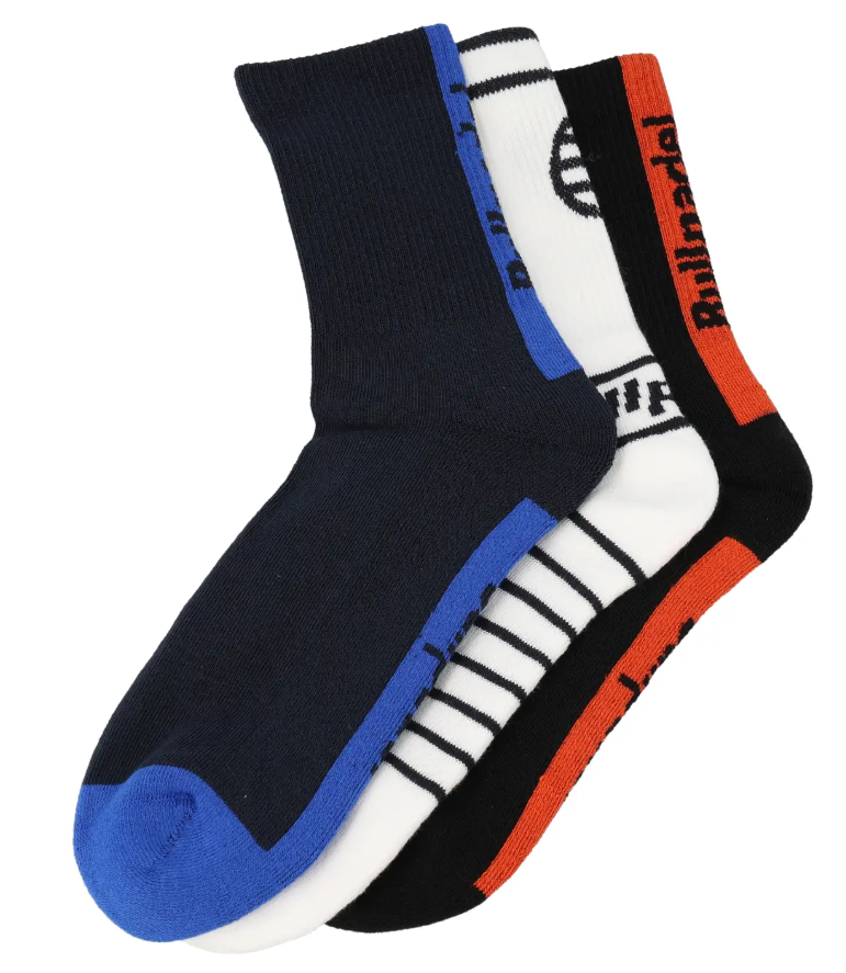 Bullpadel BP255 Socks 3 Pack Black/White/Midnight Blue