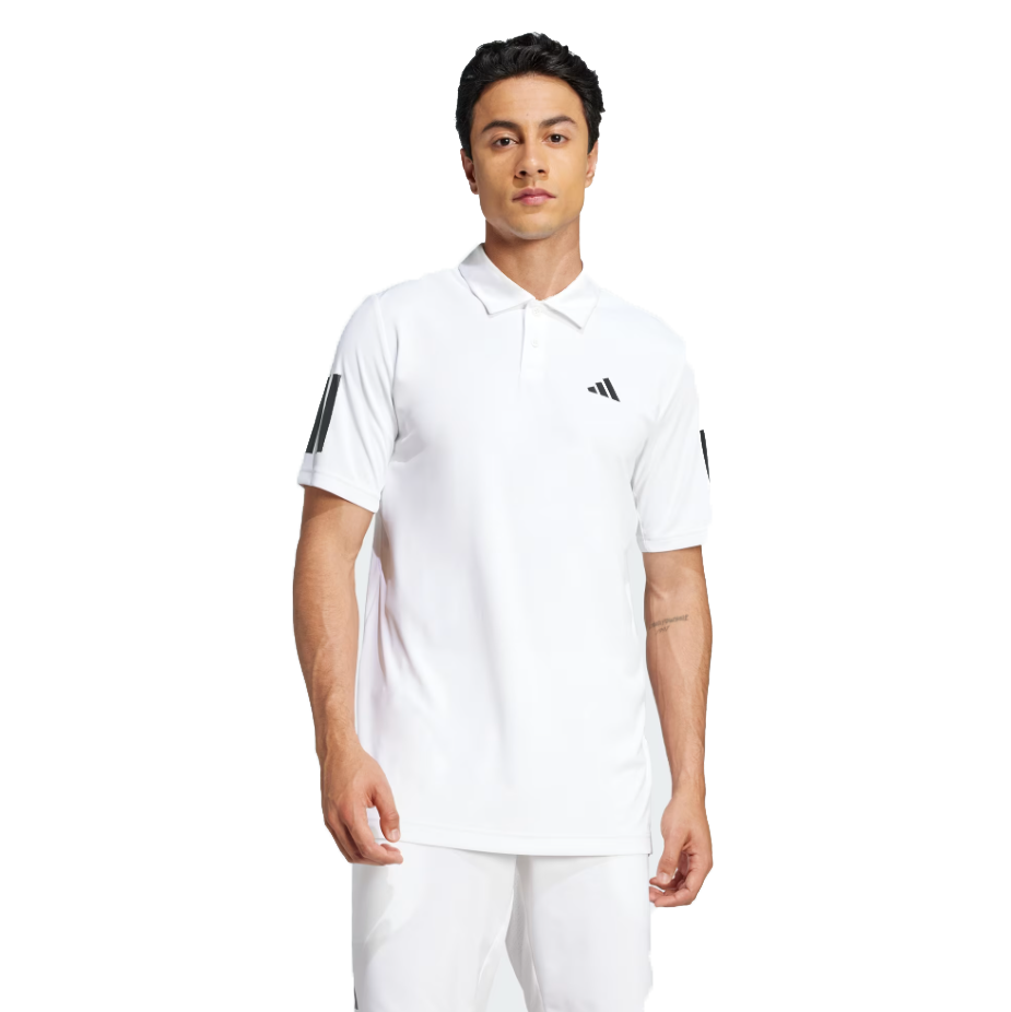 Adidas Men's Club 3 Stripe Polo - White