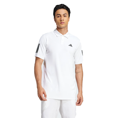 Adidas Men's Club 3 Stripe Polo - White