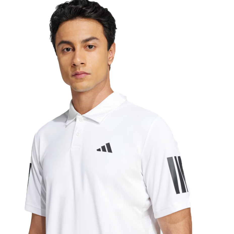 Adidas Men's Club 3 Stripe Polo - White