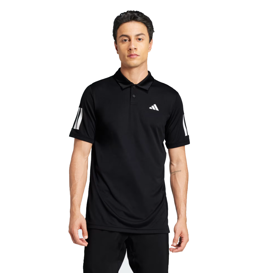 Adidas Men's Club 3 Stripe Polo - Black