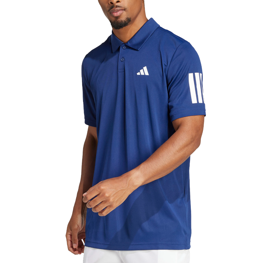 Adidas Men's Club 3 Stripe Polo - Dark Blue