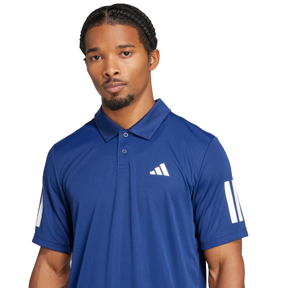 Adidas Men's Club 3 Stripe Polo - Dark Blue