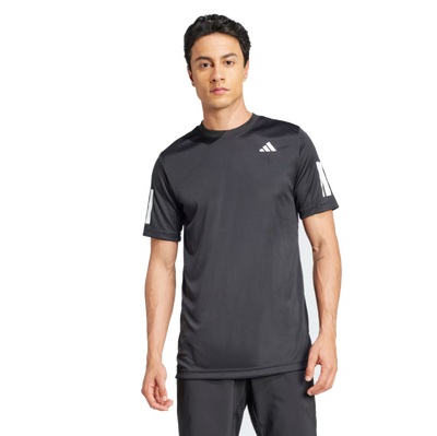 Adidas Men's Club 3 Stripe Tee -  Black