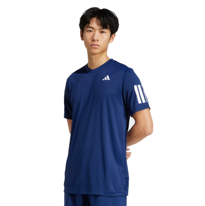 Adidas Men's Club 3 Stripe Tee -  Dark Blue