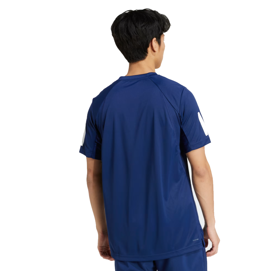 Adidas Men's Club 3 Stripe Tee -  Dark Blue