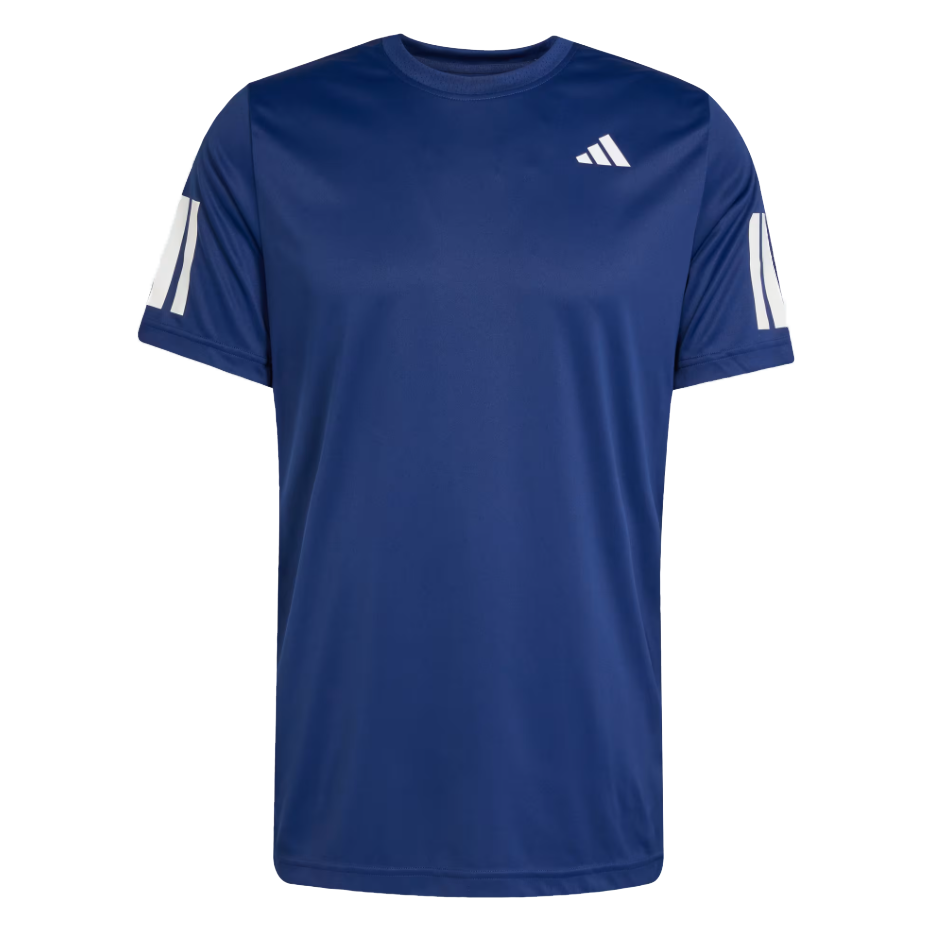 Adidas Men's Club 3 Stripe Tee -  Dark Blue