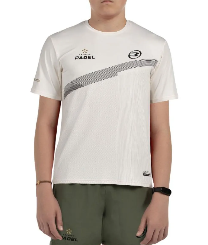 Bullpadel Boy's Patos Premier Padel T-Shirt Ecru