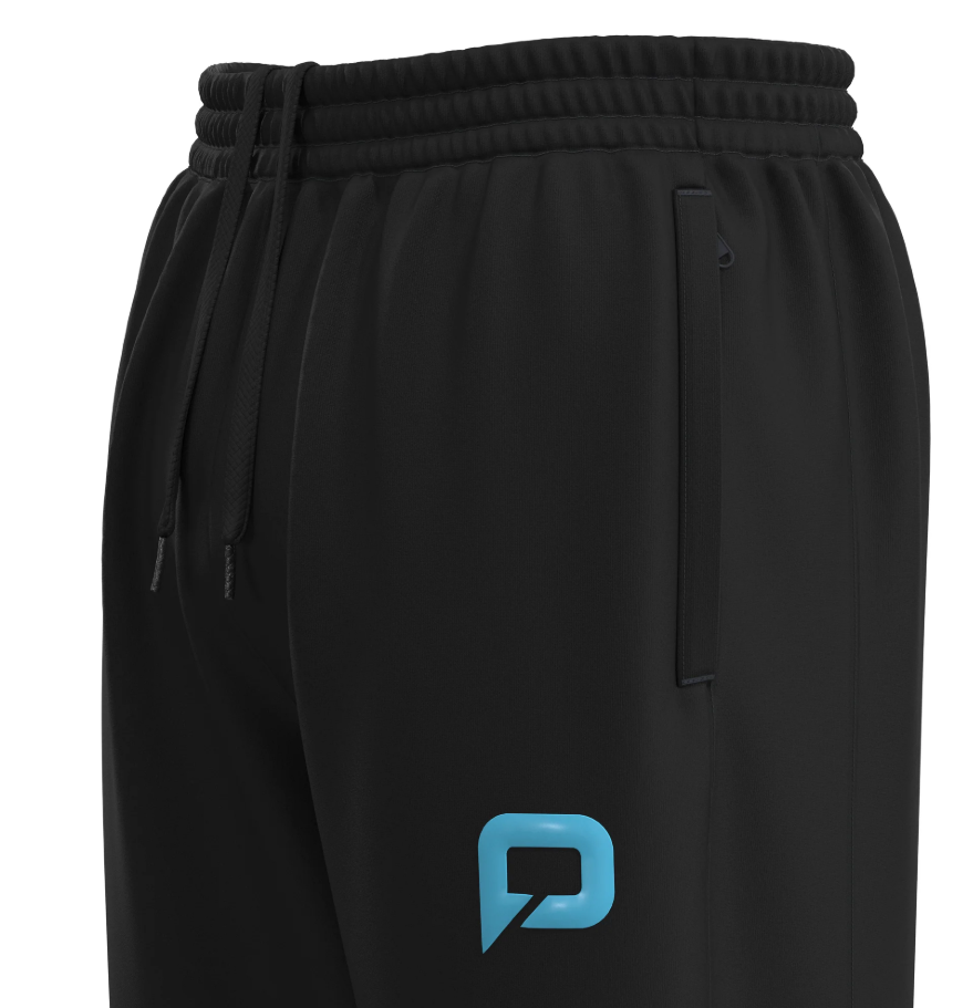 Pallap Men's Slim Fit Tracksuit Pants Black Cyan