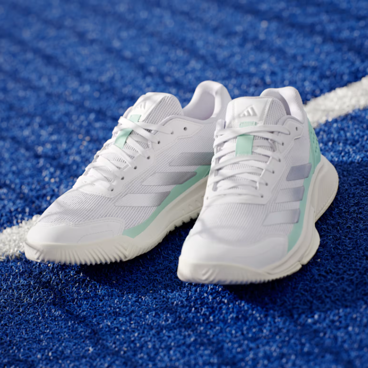 Adidas Women's Courtquick Padel Shoes White Clear Mint