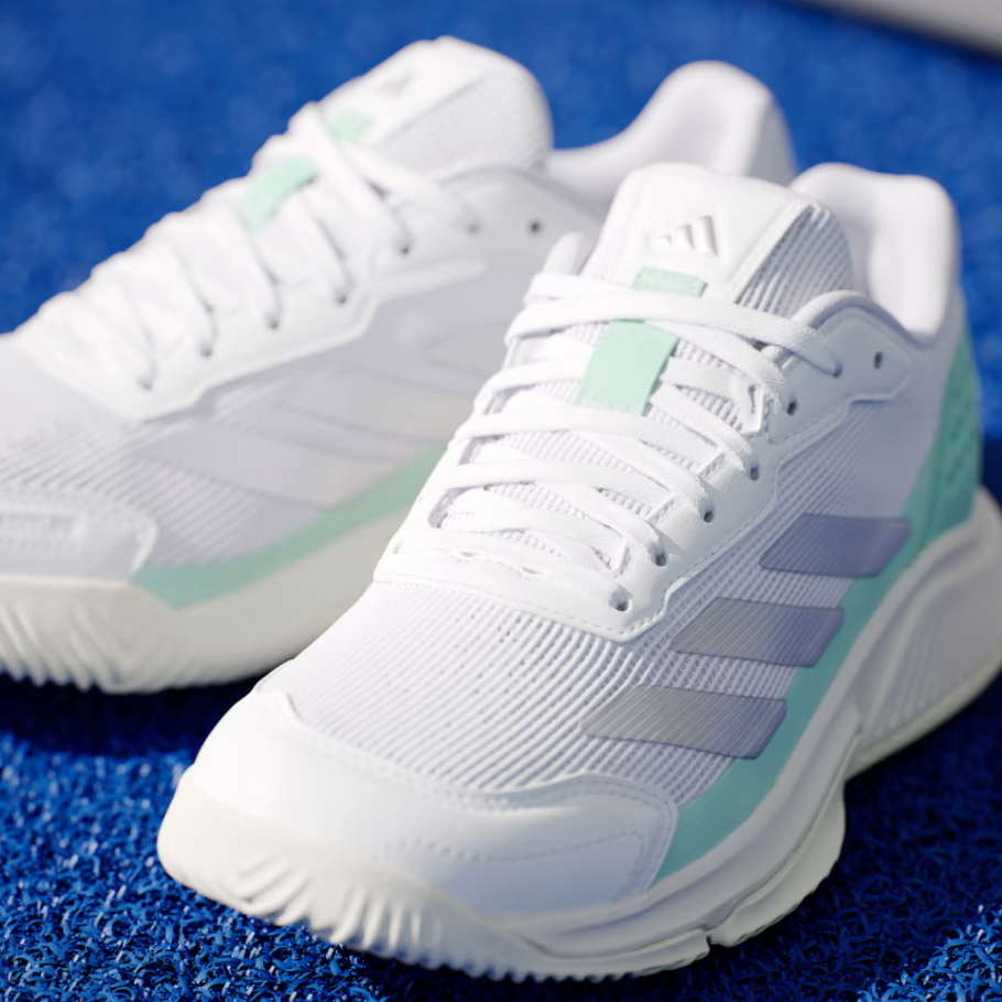 Adidas Women's Courtquick Padel Shoes White Clear Mint