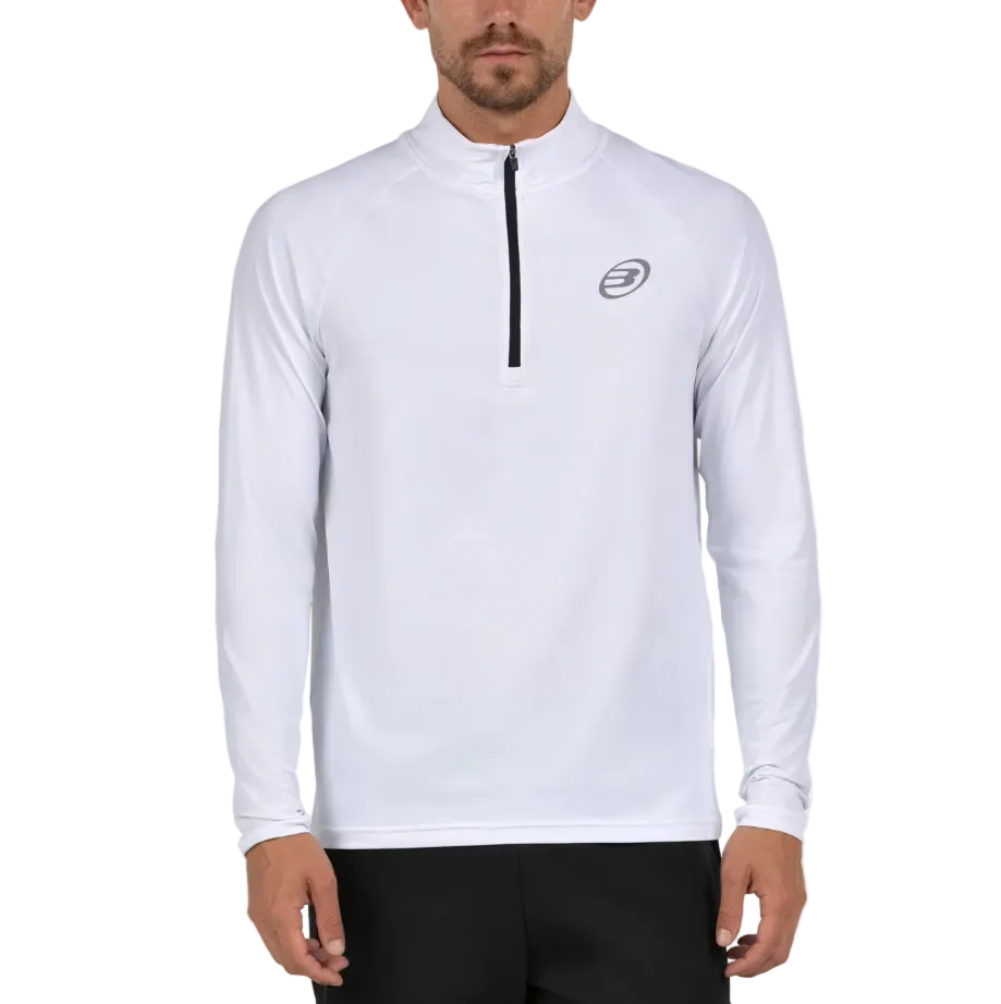 Bullpadel Men's Bisol Quarter Zip Longsleeve Top White