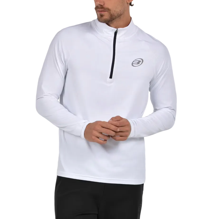 Bullpadel Men's Bisol Quarter Zip Longsleeve Top White