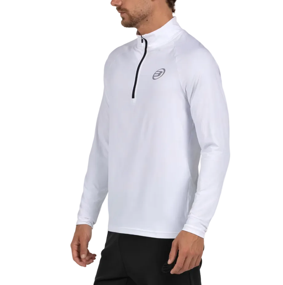 Bullpadel Men's Bisol Quarter Zip Longsleeve Top White
