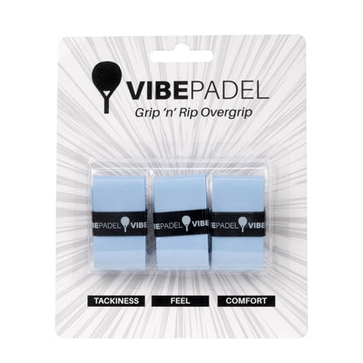 VIBEPADEL Grip 'n' Rip Overgrip 3 Pack - Sky Blue