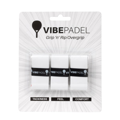 VIBEPADEL Grip 'n' Rip Overgrip 3 Pack - All White