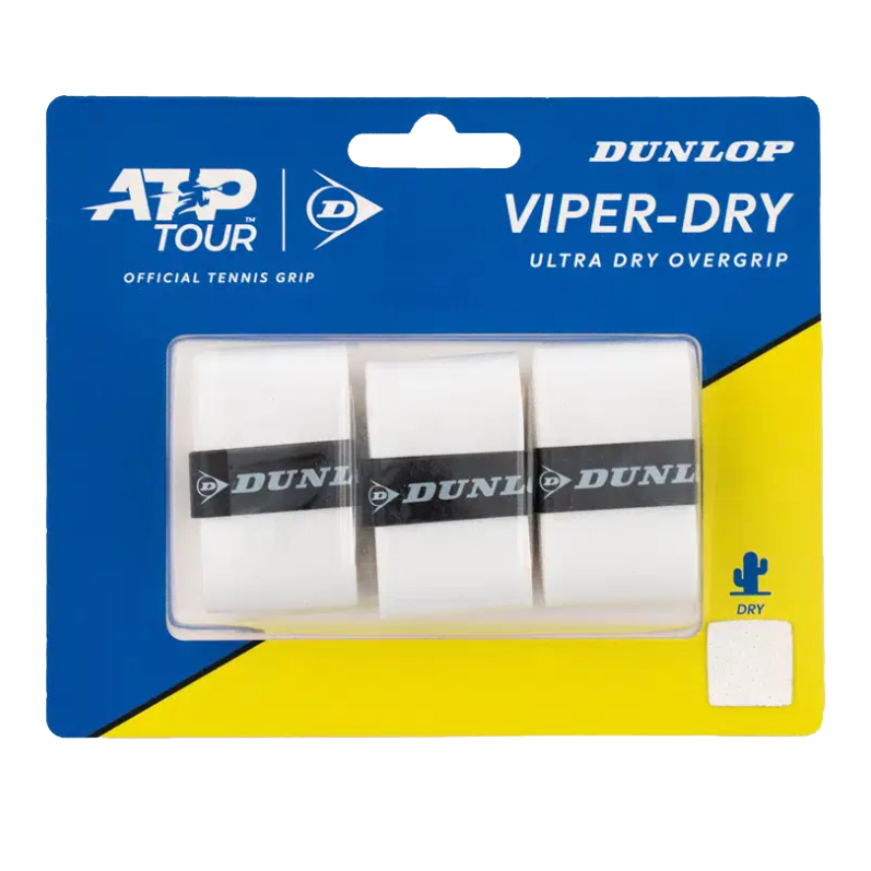 Dunlop ATP Viper-Dry Overgrip  3 Pack White