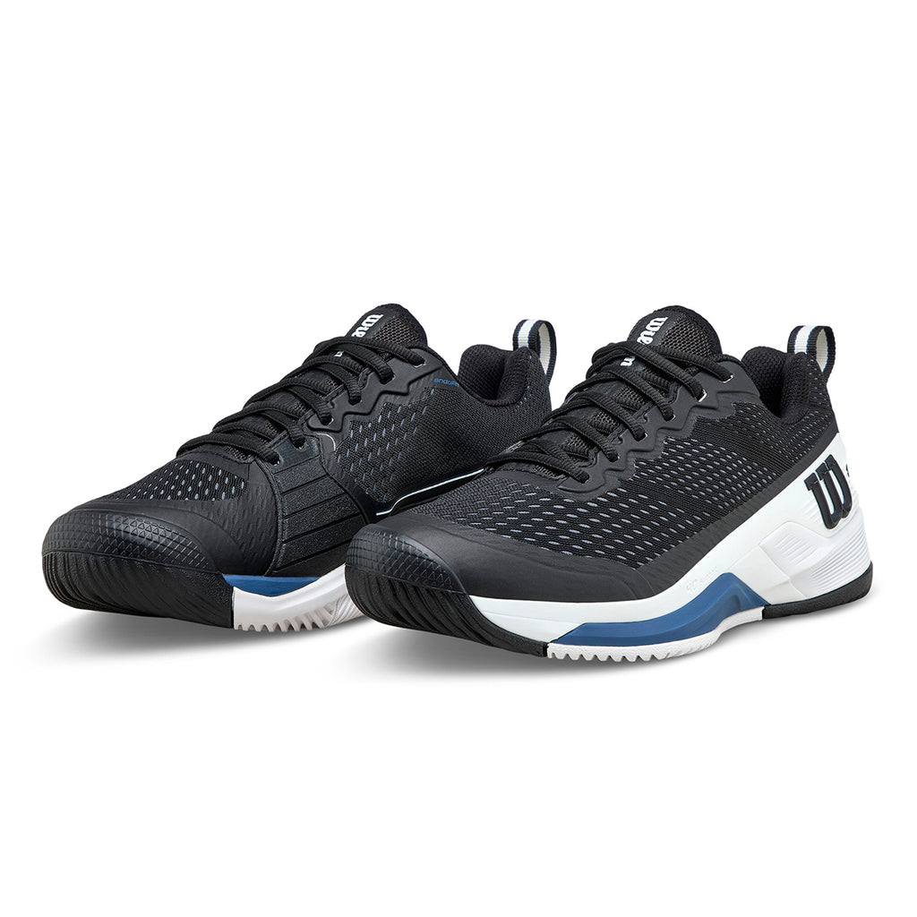Wilson Men's Rush Pro 4.5 Tennis Shoes Black White Blue