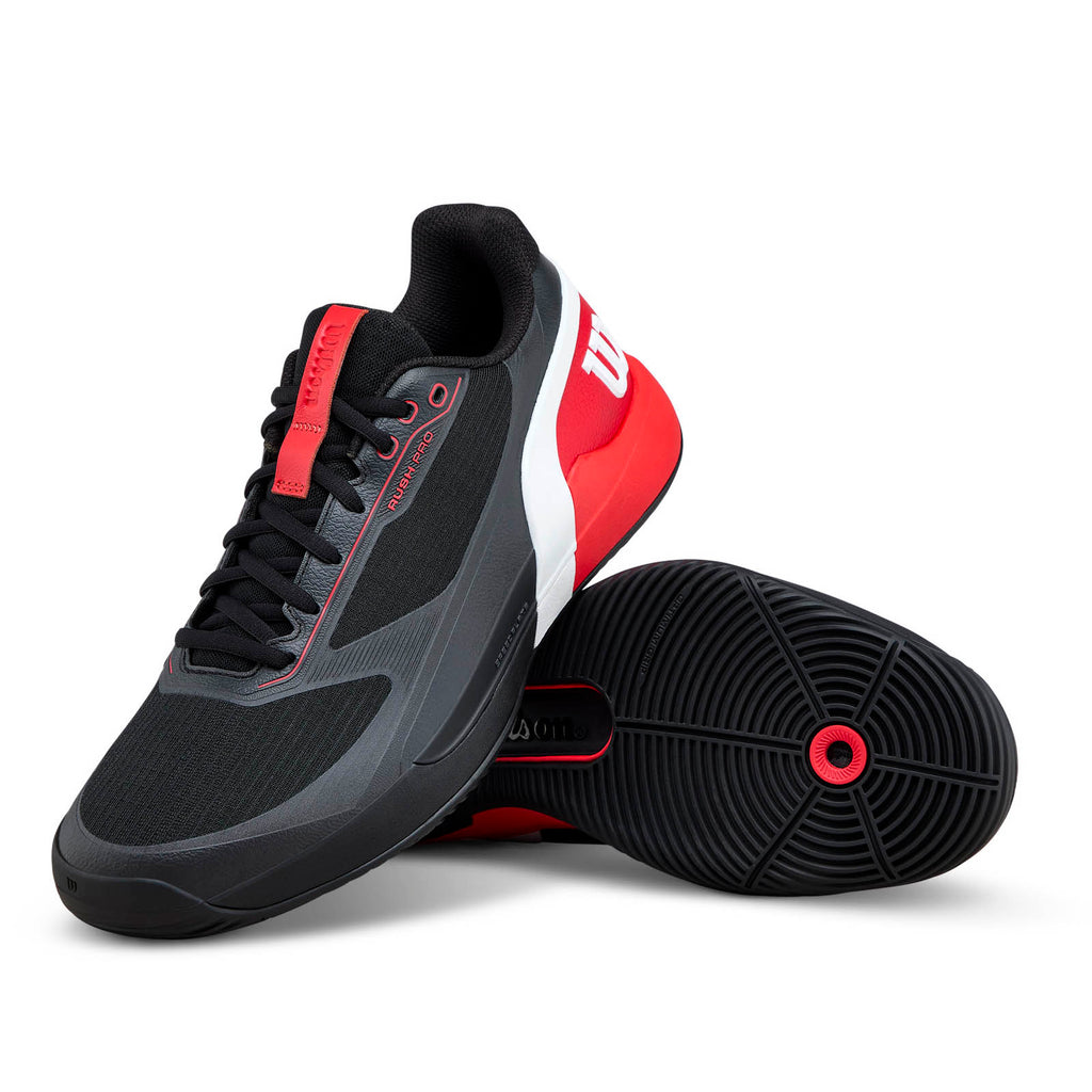 Wilson Men's Rush Pro 5 Padel Shoes Black Infrared