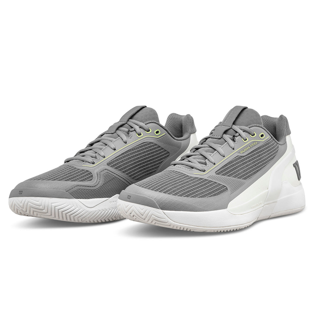 Wilson Men's Rush Pro 5 Tennis Shoes Titanium Snow White