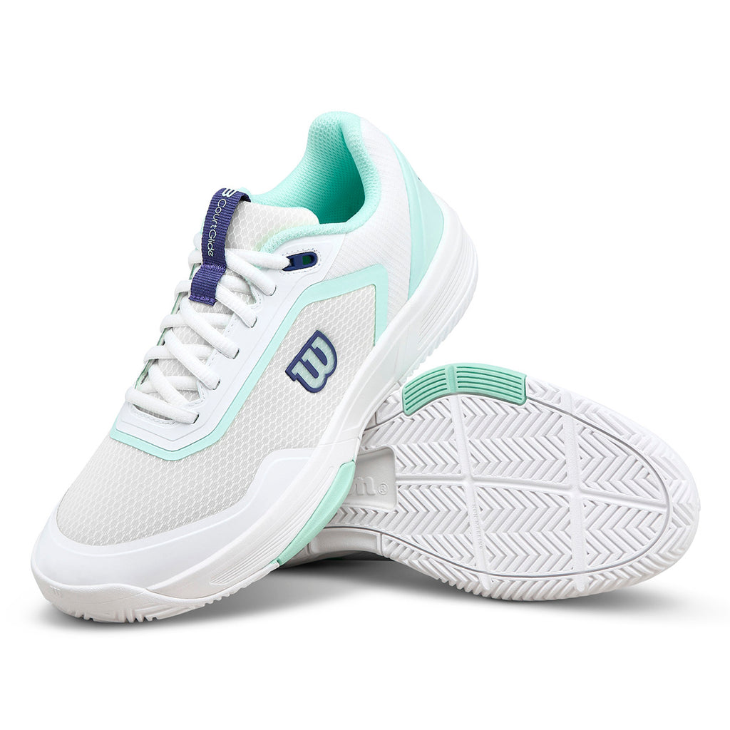Wilson Women's Courtglide Tennis Shoes White Bay Skipper Blue