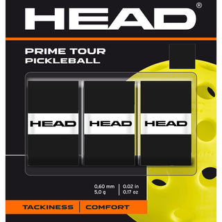 Head Prime Tour Pickleball Overgrips - 3 Pack Black