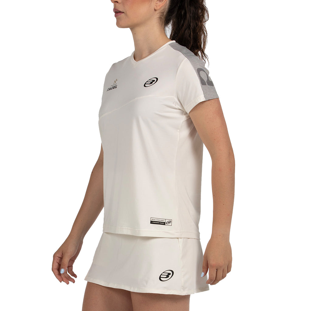 Bullpadel Women's Pampan Premier Padel T-Shirt Ecru