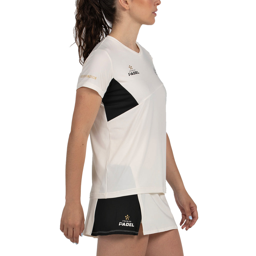 Bullpadel Women's Pampan Premier Padel T-Shirt Ecru